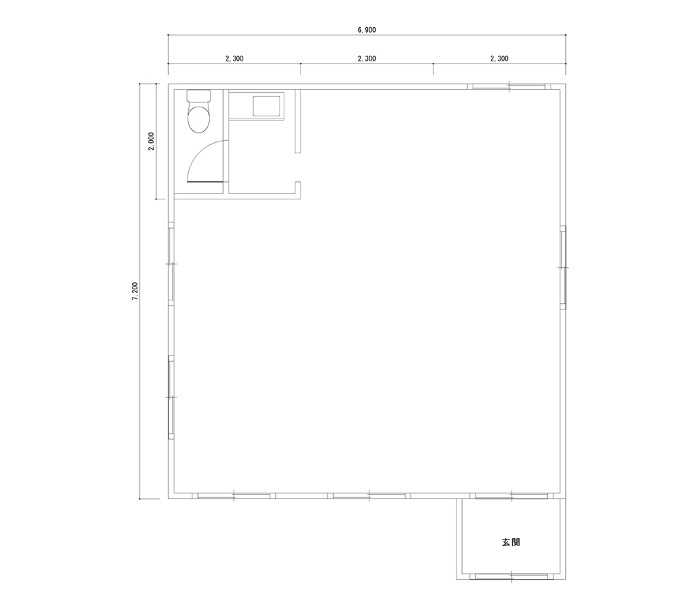 施工事例-ユニットハウス事務所図面