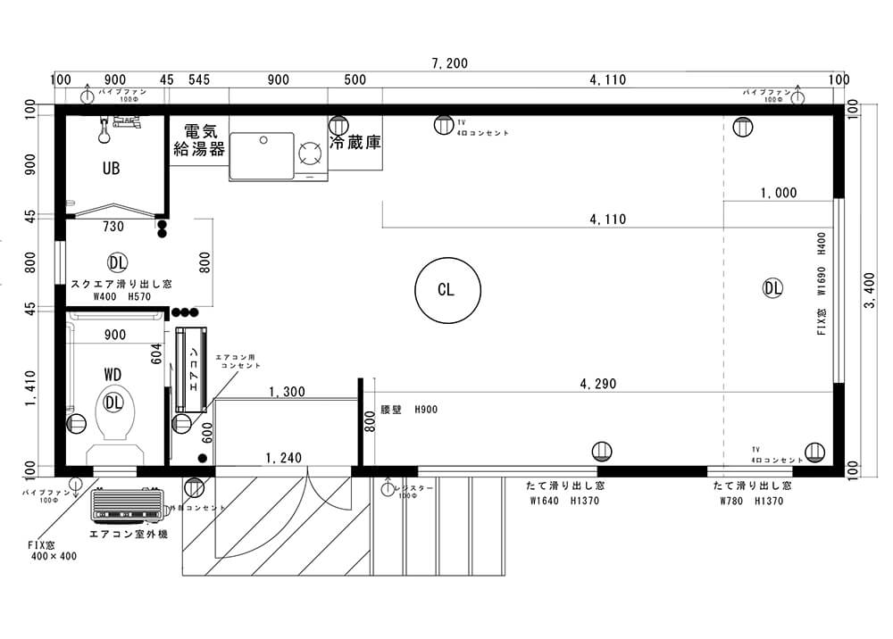 介護用トレーラーハウス図面